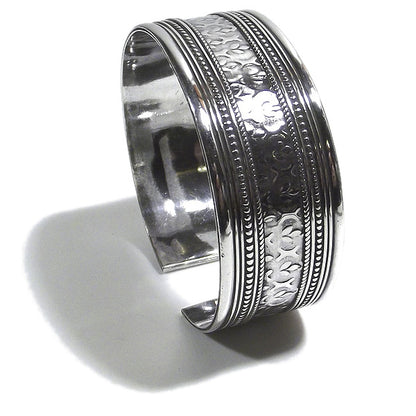 Bracciale etnico CAMELIA in argento da UOMO o DONNA - rigido | Gioielli da Uomo