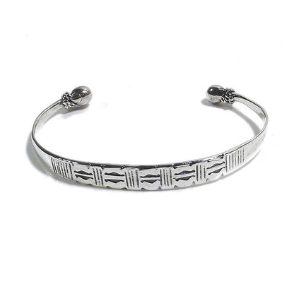 Bracciale etnico ANCHALI in argento da UOMO o DONNA - rigido | Gioielli da Uomo