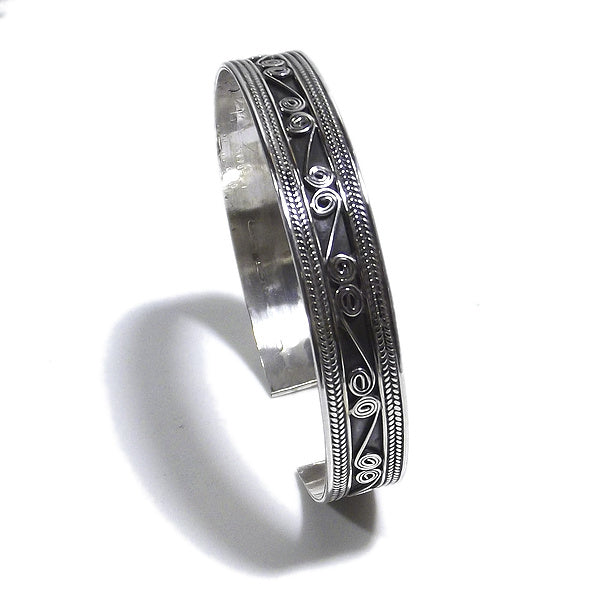 Bracciale etnico AARUL in argento da UOMO o DONNA - rigido | Gioielli da Uomo