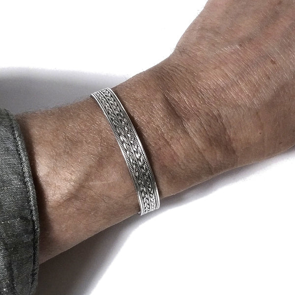 Bracciale PONDICHERRY argento da UOMO - rigido | Gioielli da Uomo