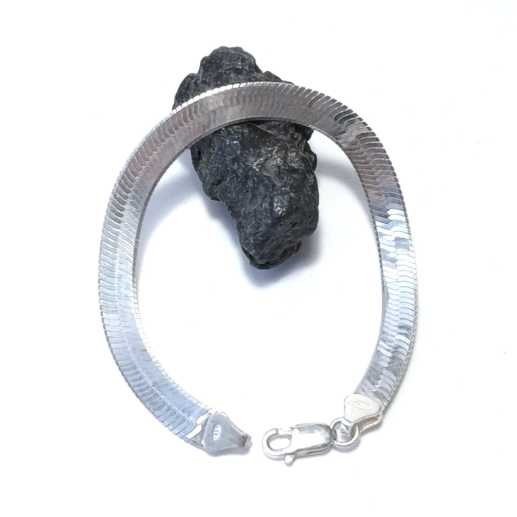 Bracciale argento piatto snake