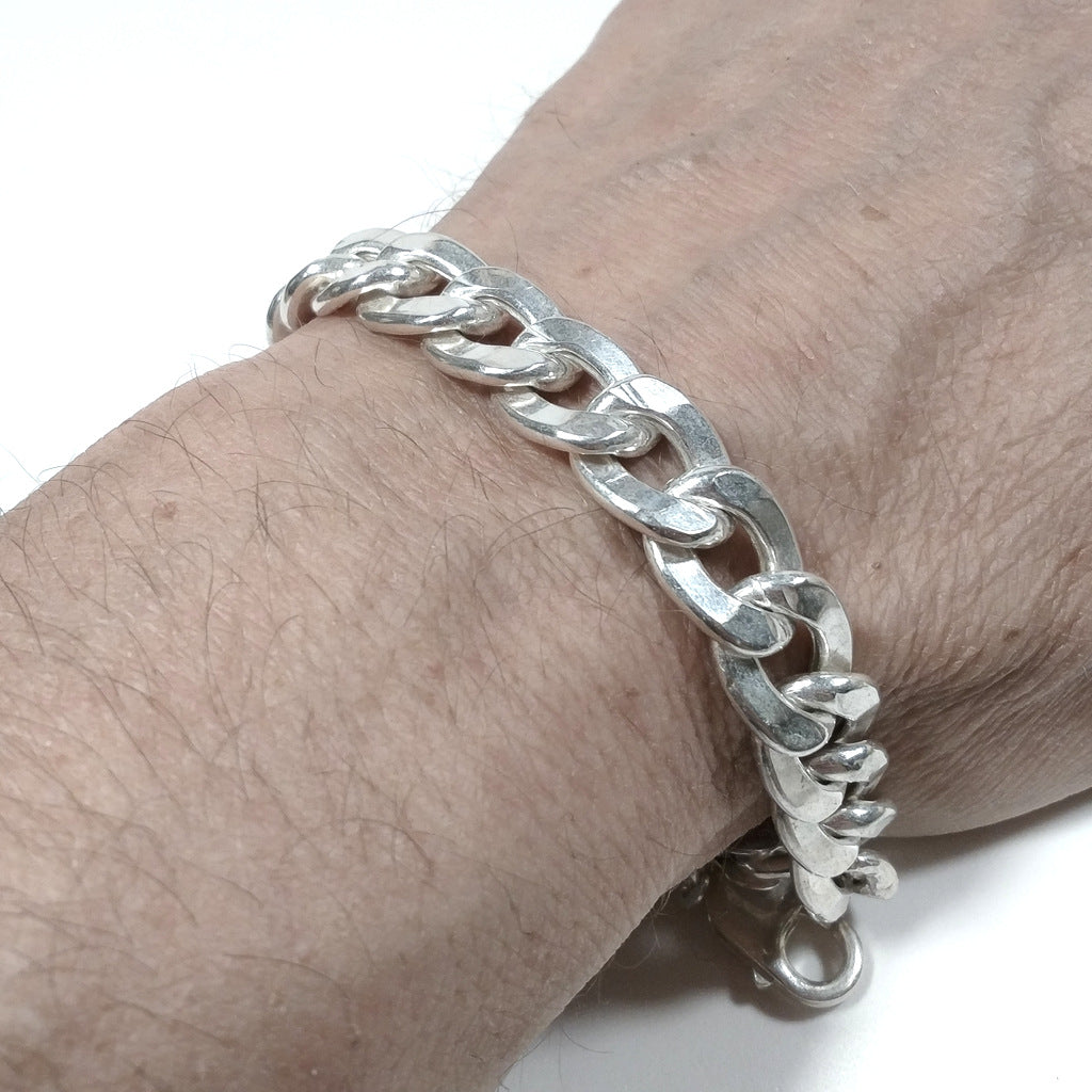 Bracciale artigianale in argento 925 Bracciale catena | BRACCIALI IN ARGENTO – immagine4