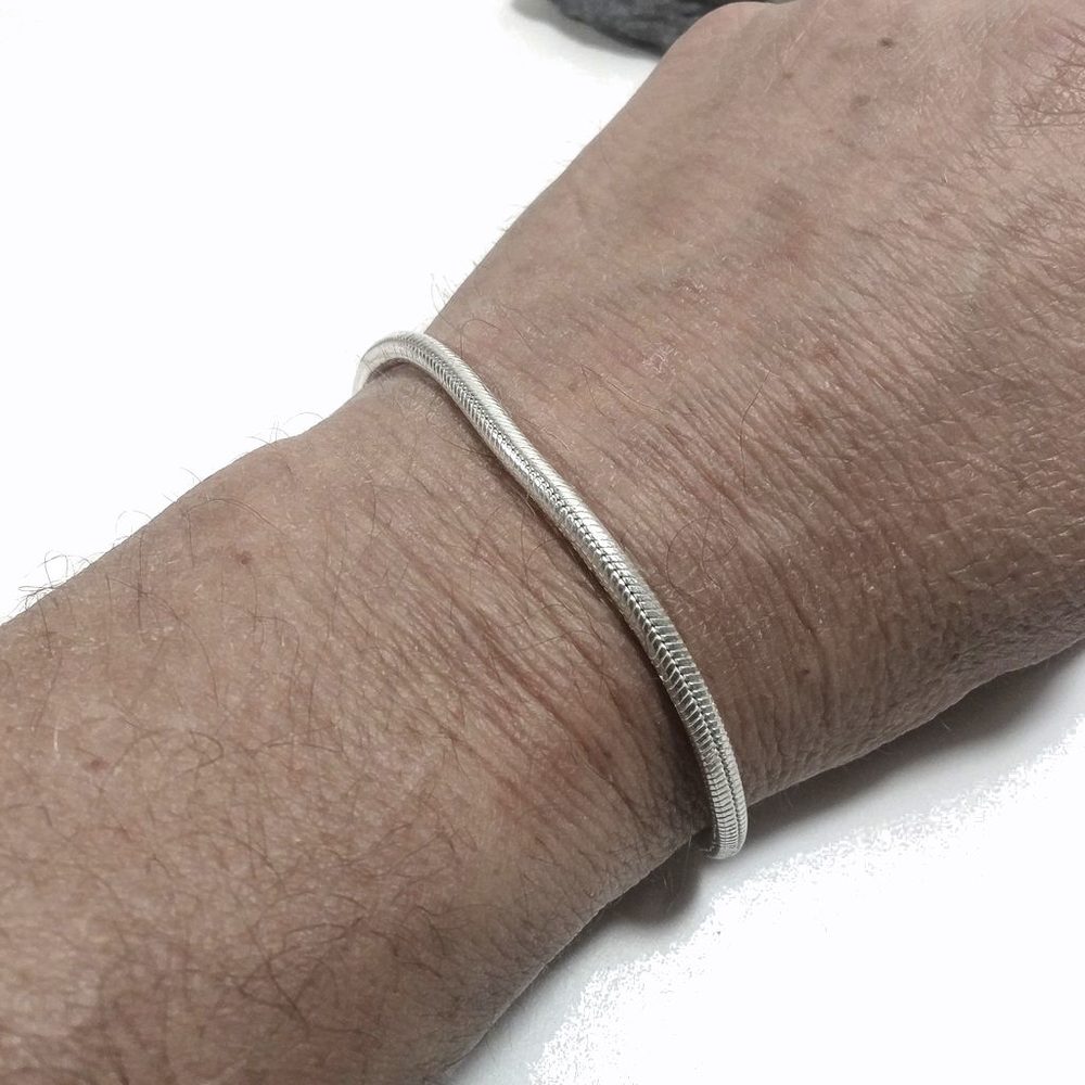 Bracciale Snake argento 925 tondo | Bracciale da UOMO e DONNA | Coda di topo
