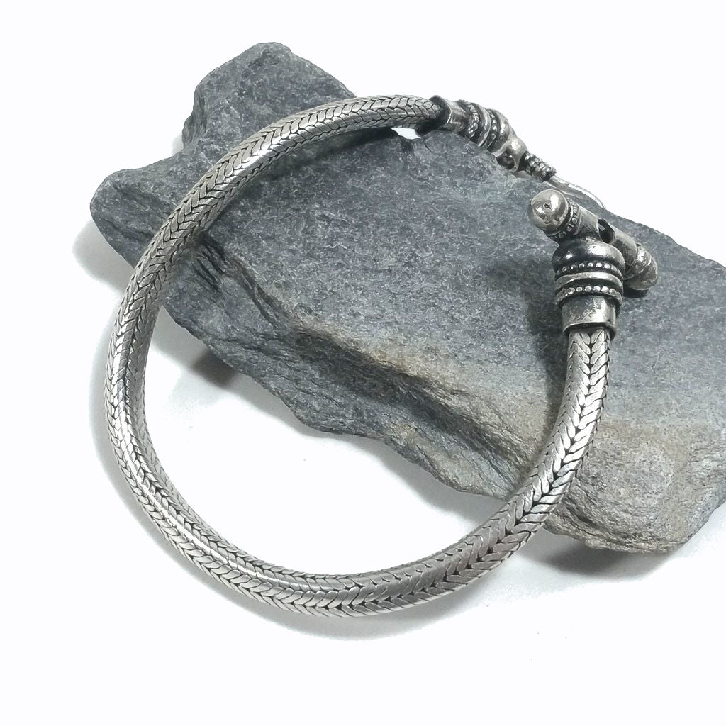 Copia del Bracciale Snake argento 925 tondo | Bracciale da UOMO e DONNA | Coda di topo 20.5 cm