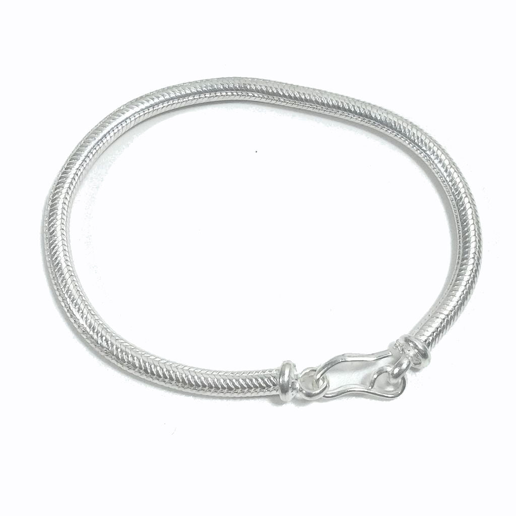Bracciale Snake argento 925 tondo | Bracciale da UOMO e DONNA | Coda di topo 21 cm