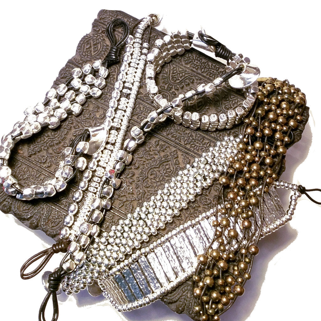 Bracciali in ottone argentato - Uomo e Donna - GIOIELLI IN OTTONE – immagine1
