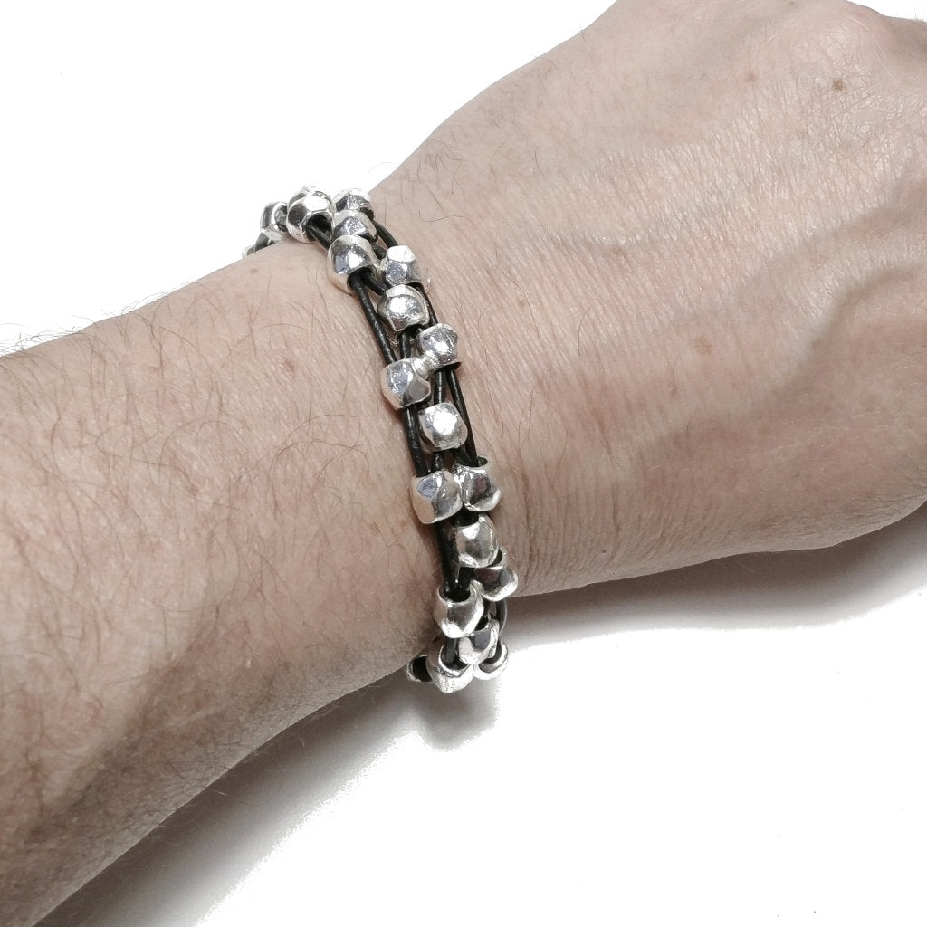 Bracciali in ottone argentato - Uomo e Donna - GIOIELLI IN OTTONE – immagine4