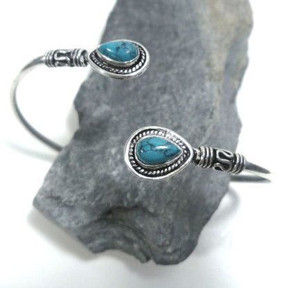 Bracciale artigianale in ottone con pietra - SEMALPURA