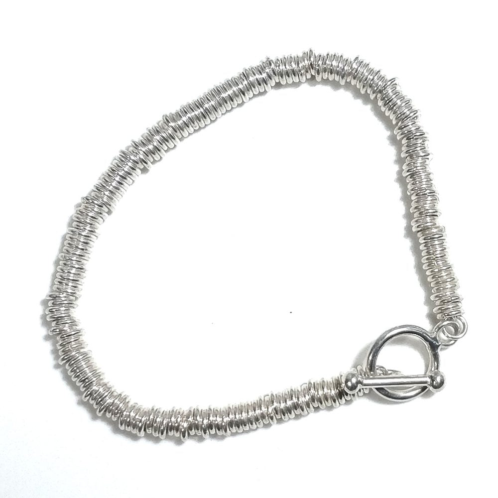 BRACCIALE ARGENTO a dischi pieni gioielli argento pomellato