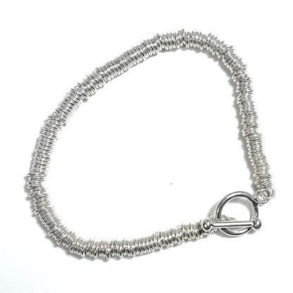 BRACCIALE ARGENTO a dischi pieni gioielli argento pomellato