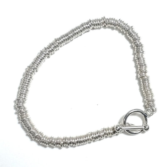 BRACCIALE ARGENTO a dischi pieni gioielli argento pomellato