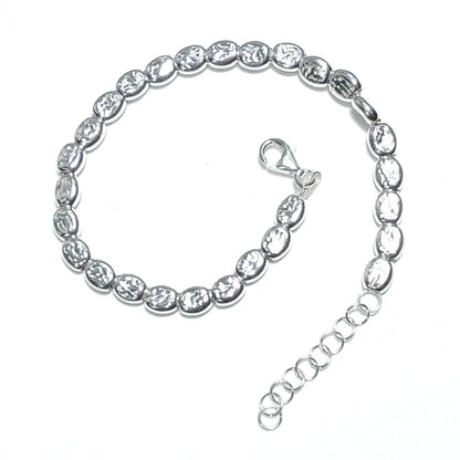 BRACCIALE ARGENTO a tubi piatti martellati | Gioielli in argento