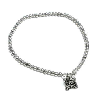 BRACCIALE ARGENTO palline d'argento e torre Eiffel | Gioielli argento