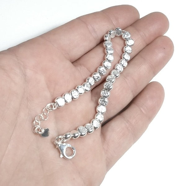 BRACCIALE ARGENTO a tubi piatti martellati grandi Gioielli in argent