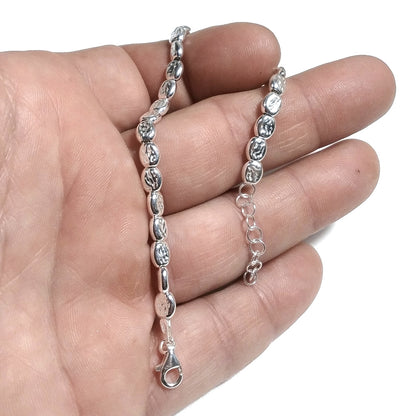 BRACCIALE ARGENTO a tubi piatti martellati | Gioielli in argento
