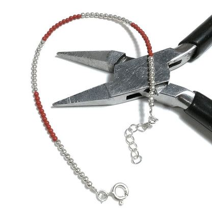 BRACCIALE ARGENTO palline d'argento e corallo rosso | Gioielli in argento