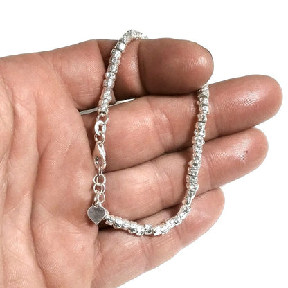 BRACCIALE artigianale ARGENTO a tubi martellati grandi - DIVE