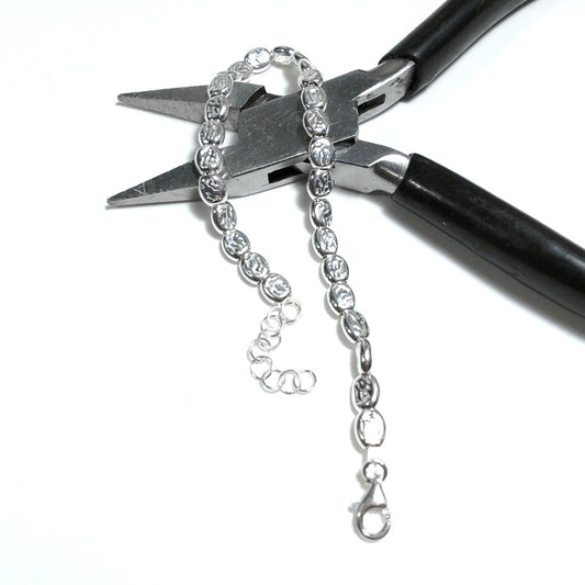 BRACCIALE ARGENTO a tubi piatti martellati | Gioielli in argento