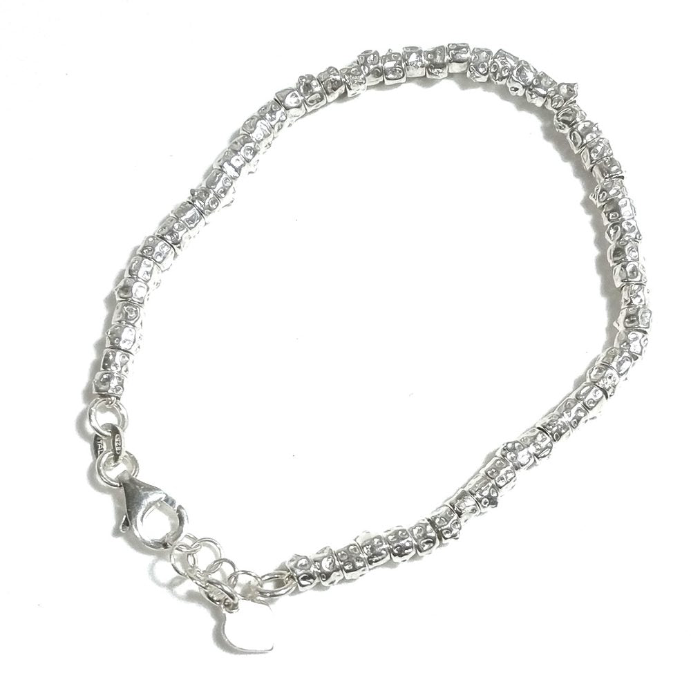 BRACCIALE artigianale ARGENTO a tubi martellati grandi - DIVE