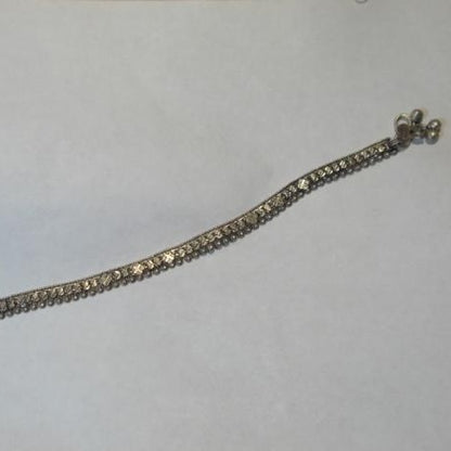 Cavigliera indiana argento semi - rigida – tradizionale indiana
