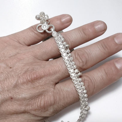 Cavigliera indiana argento semi-rigida | Gioielli etnici