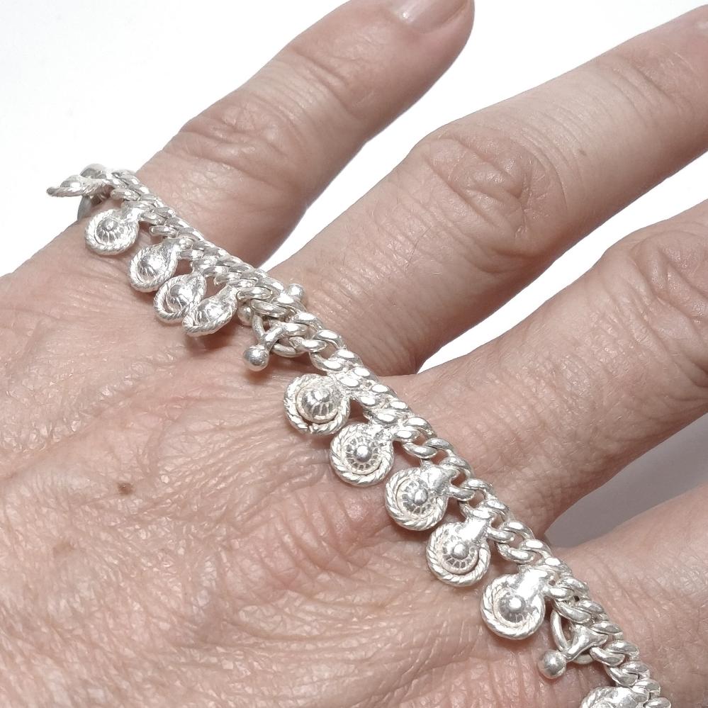 Cavigliera indiana argento semi-rigida | Gioielli etnici