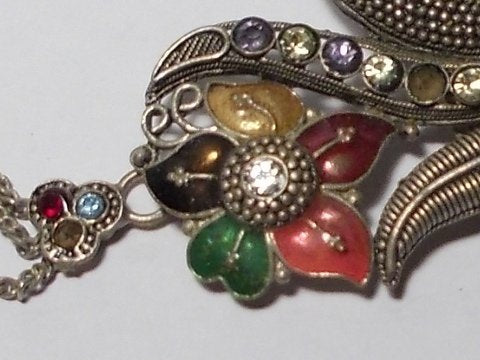 Cavigliera ETNICO /antico argento con anelli – dettaglio