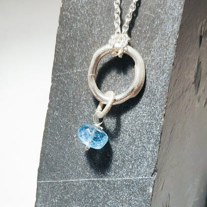 La Collana con pietra il cerchio della vita argento 925 - topazio azzurro