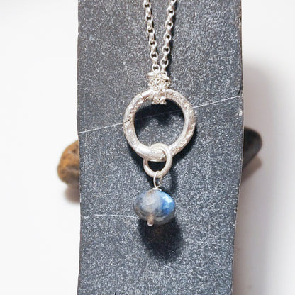 La Collana con pietra il cerchio della vita argento 925 - labradorite