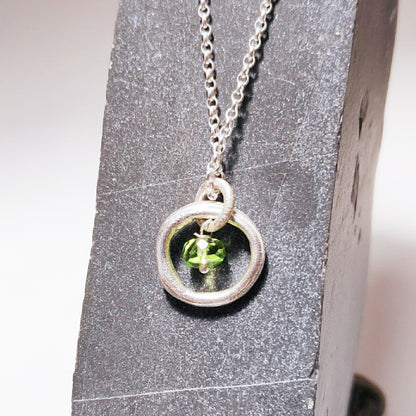La Collana con pietra il cerchio della vita argento 925 - peridoto