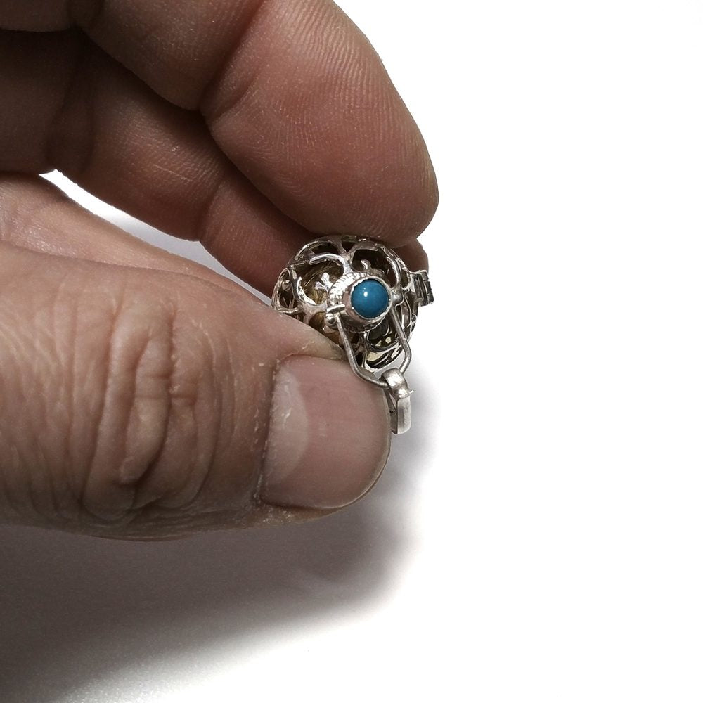 CHIAMA ANGELI | in argento 925 Ciondolo artigianale Labradorite, Turchese | GIOIELLI ETNICI – immagine3