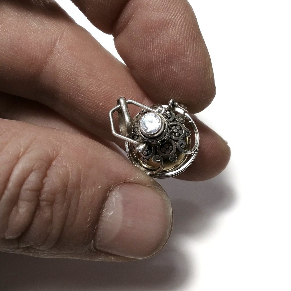 CHIAMA ANGELI | in argento 925 Ciondolo artigianale Onice nero, Cristallo di rocca | GIOIELLI ETNICI – immagine7