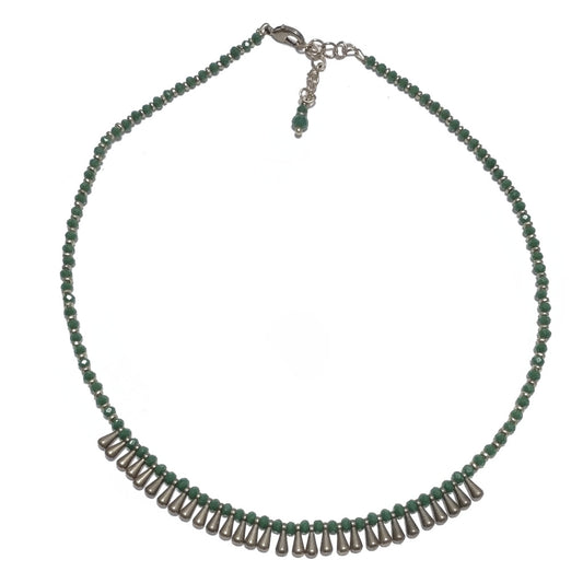 Collana etnica choker artigianale in ottone - DAFNE