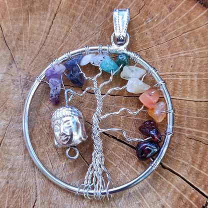 Ciondolo ALBERO DELLA VITA con pietre e Buddha – immagine1