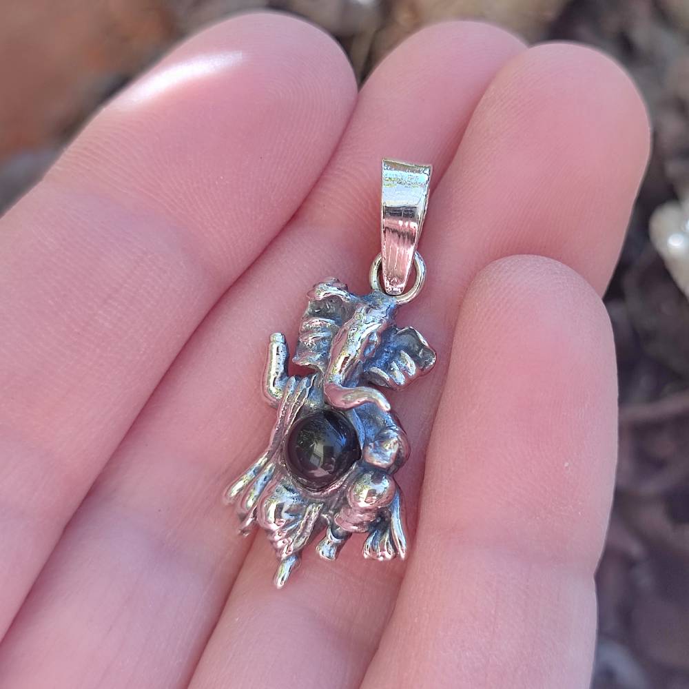 Ciondolo Ganesh con pietra in argento 925 - BAPINI