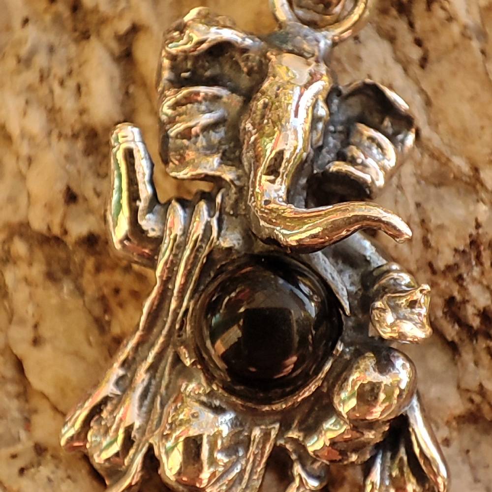 Ciondolo Ganesh con pietra in argento 925 - BAPINI