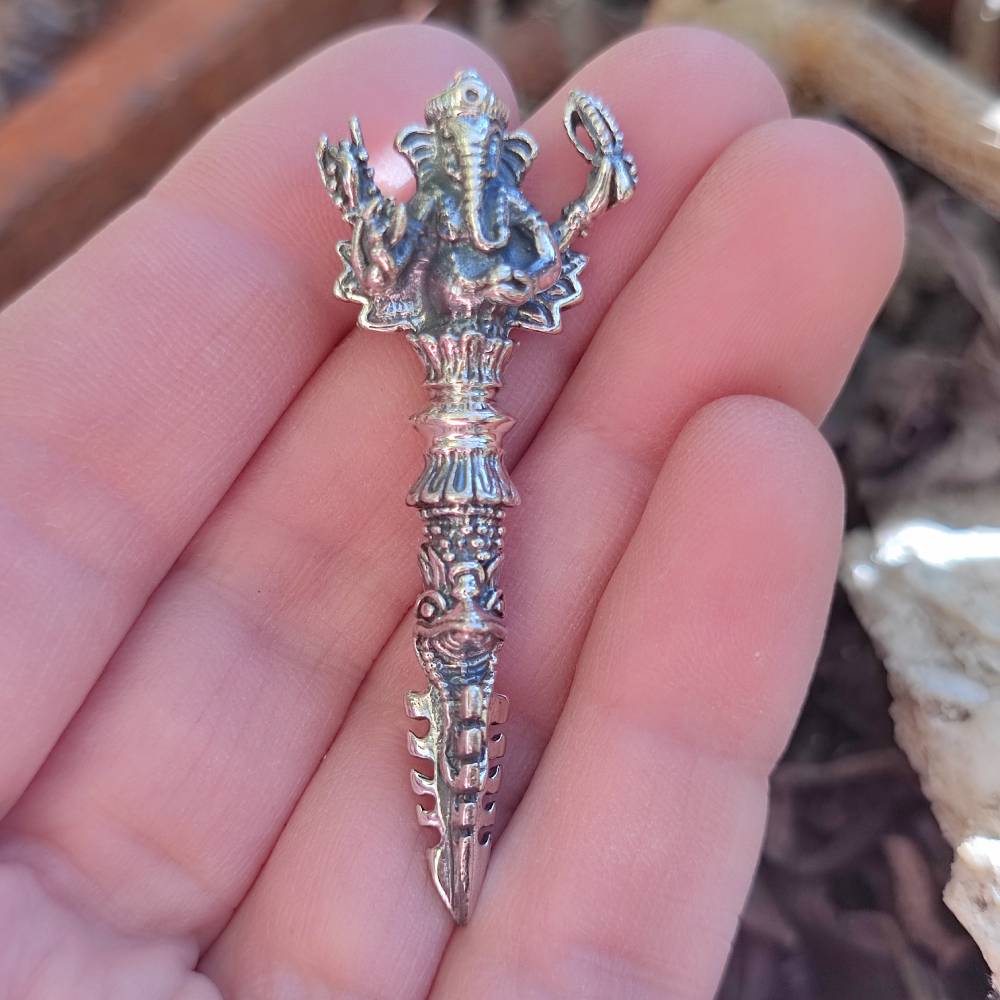 Ciondolo Ganesh con Dorje in argento 925 - KIMSARA