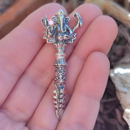 Ciondolo Ganesh con Dorje in argento 925 - KIMSARA