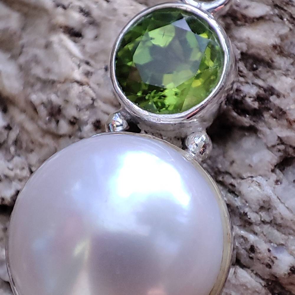 Ciondolo etnico in argento 925 con pietra - ANJAD