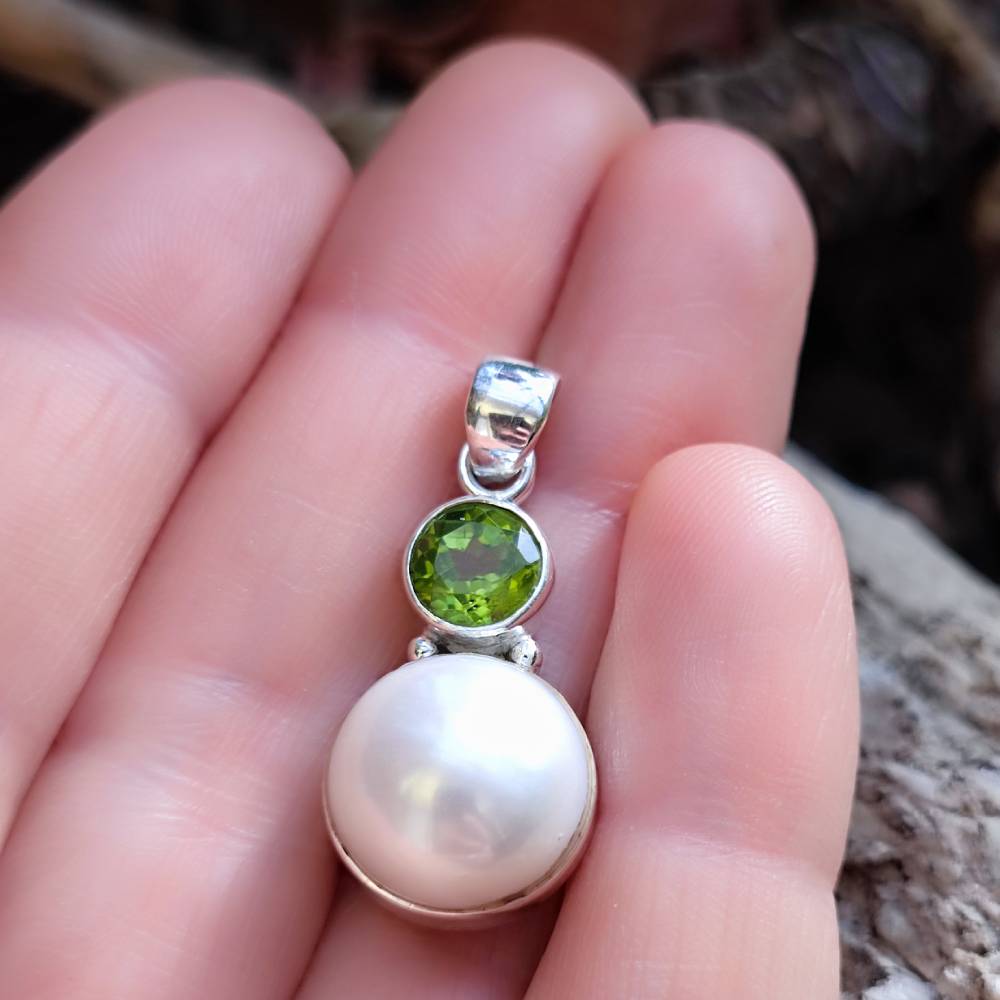 Ciondolo etnico in argento 925 con pietra - ANJAD