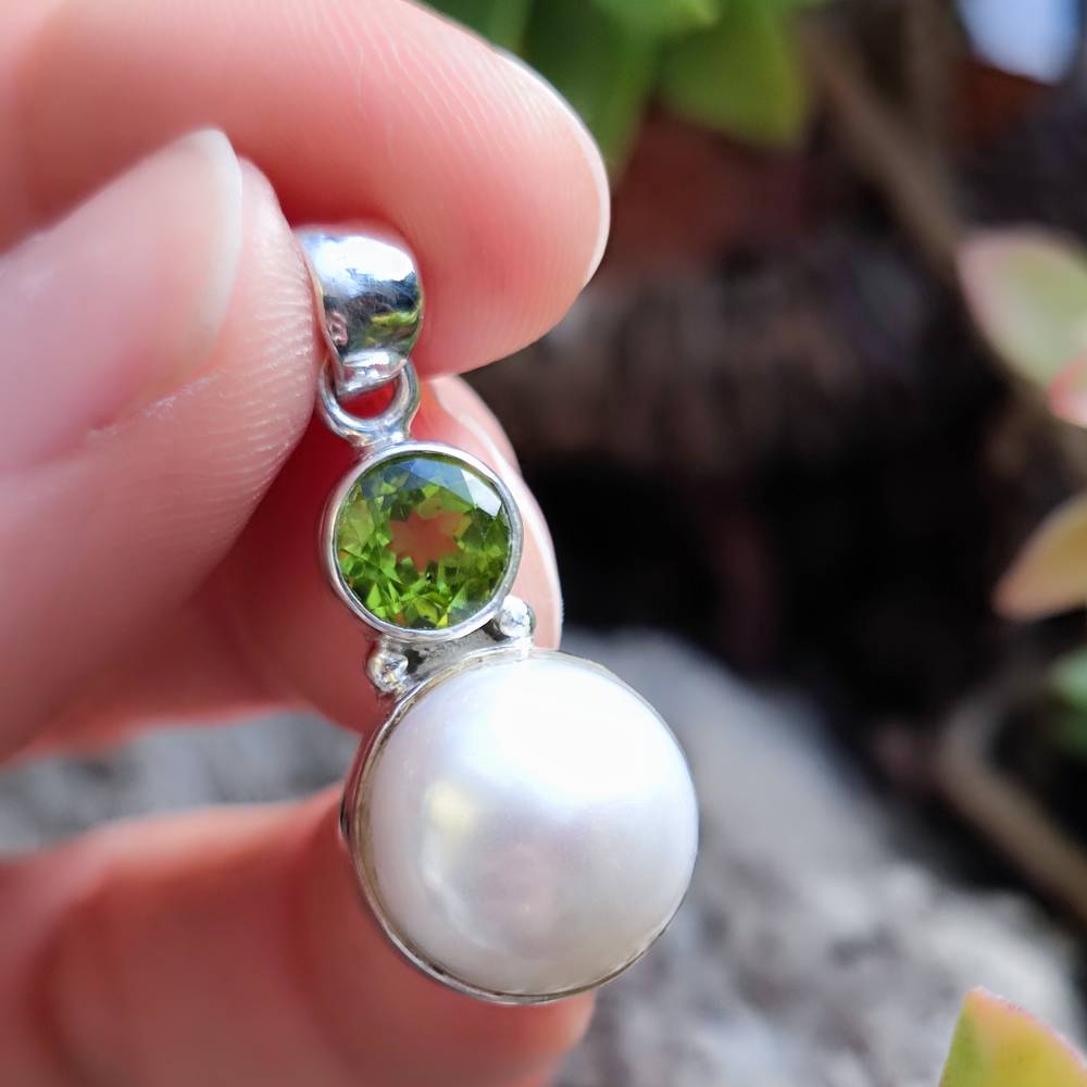 Ciondolo etnico in argento 925 con pietra - ANJAD