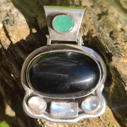 Ciondolo BLACK STAR in argento 925 Ciondolo artigianale - Pezzo unico