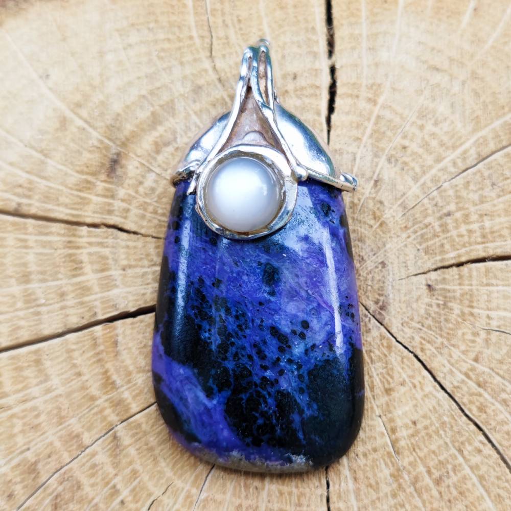 Charoite and buy Silver Pendant/Money/Card Clip