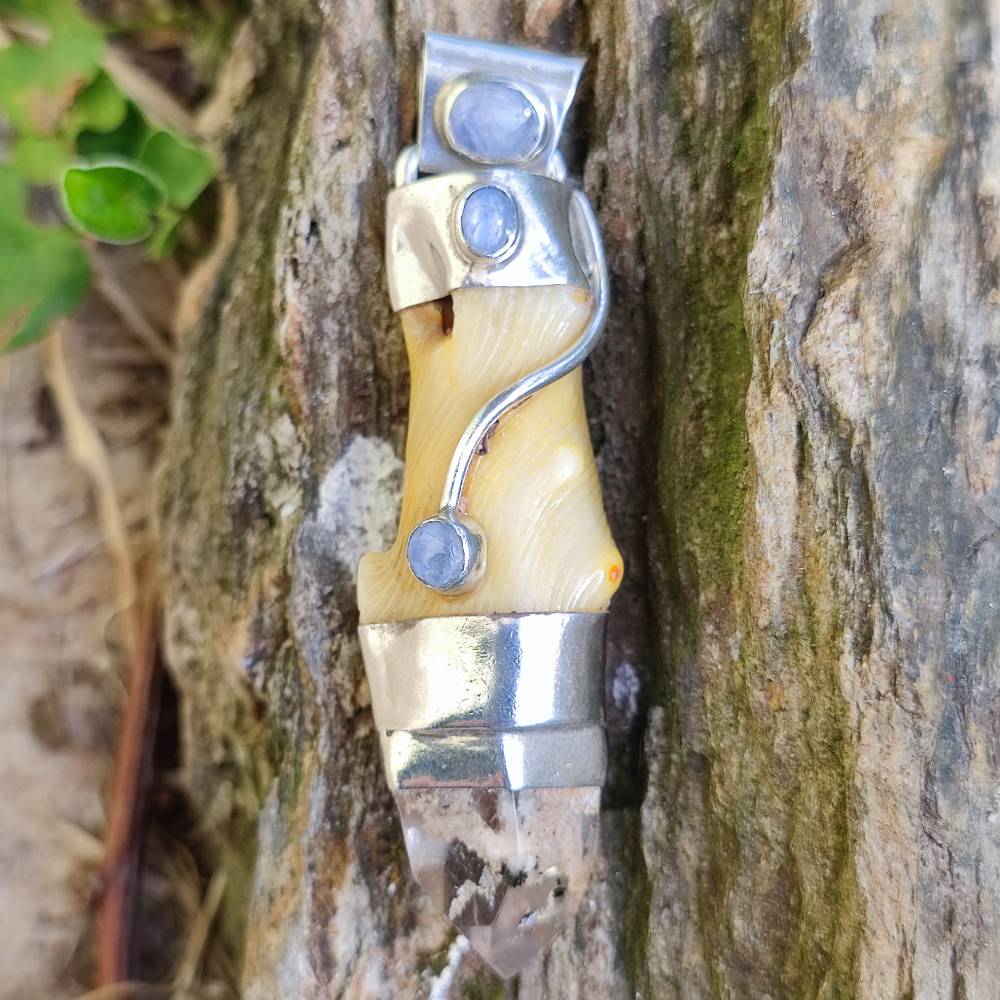 Ciondolo CORALLO BAMBOO in argento 925 Ciondolo artigianale