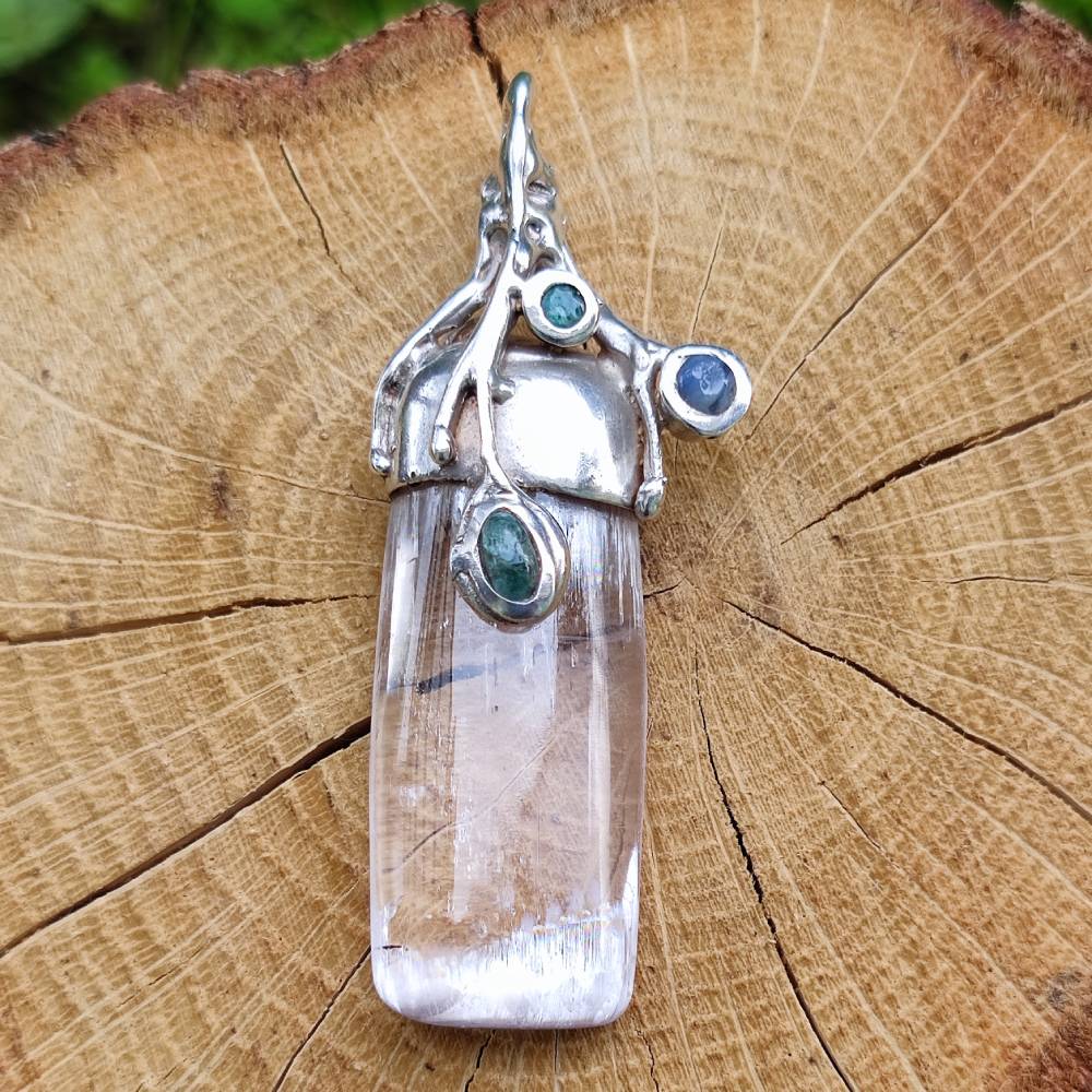 Ciondolo KUNZITE in argento 925 Ciondolo artigianale