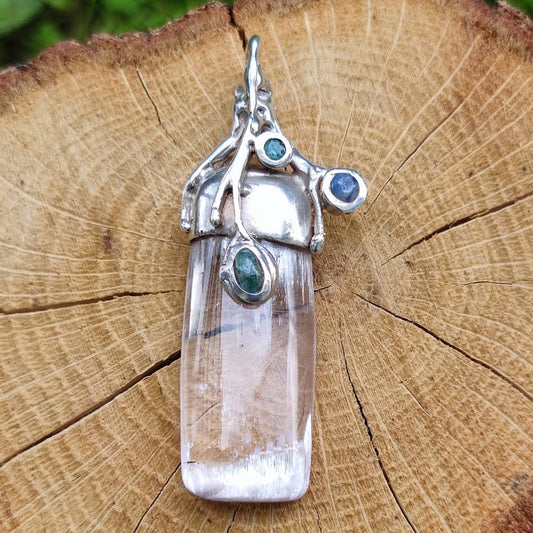 Ciondolo KUNZITE in argento 925 Ciondolo artigianale