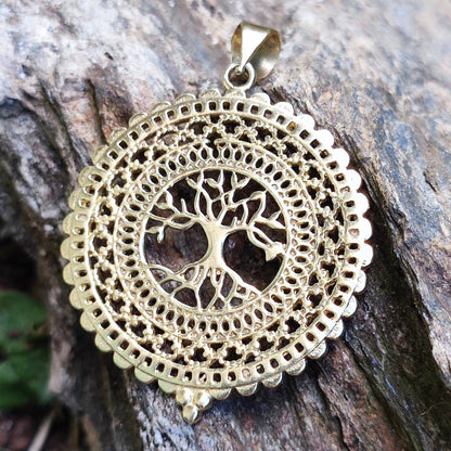 Ciondolo in ottone Albero della vita