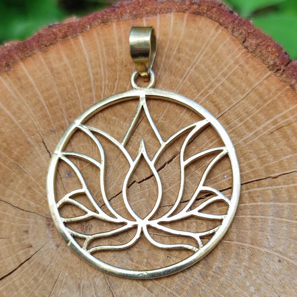 Ciondolo in ottone Fiore di Loto