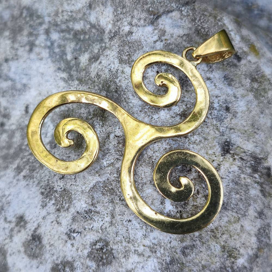 Ciondolo in ottone simbolo celtico Triskell