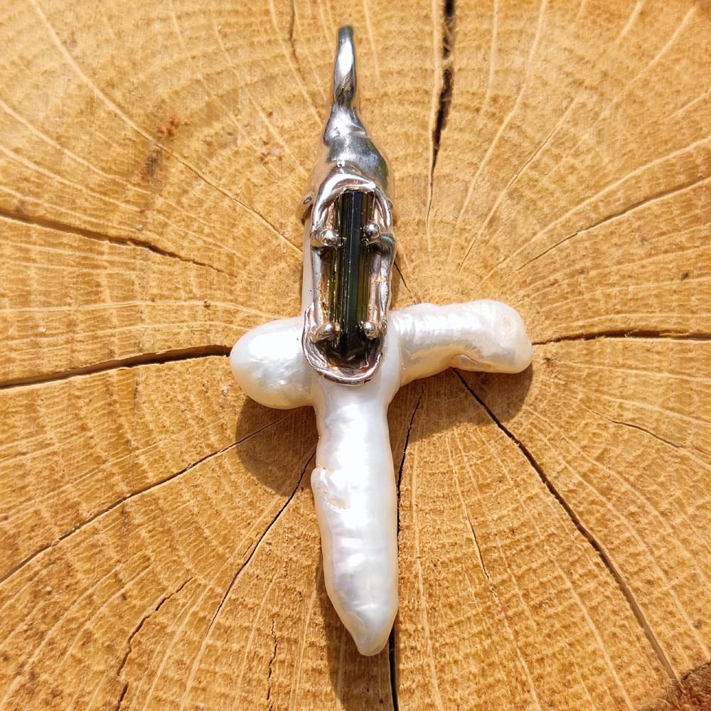 Ciondolo PERLA SCARAMAZZA in argento 925 Ciondolo artigianale